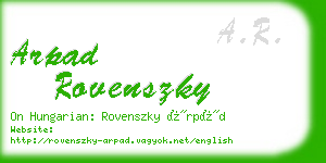 arpad rovenszky business card